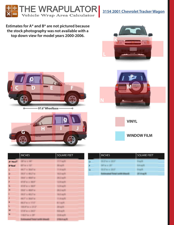 2001 Chevrolet Tracker Wagon SUV 3154 PDF