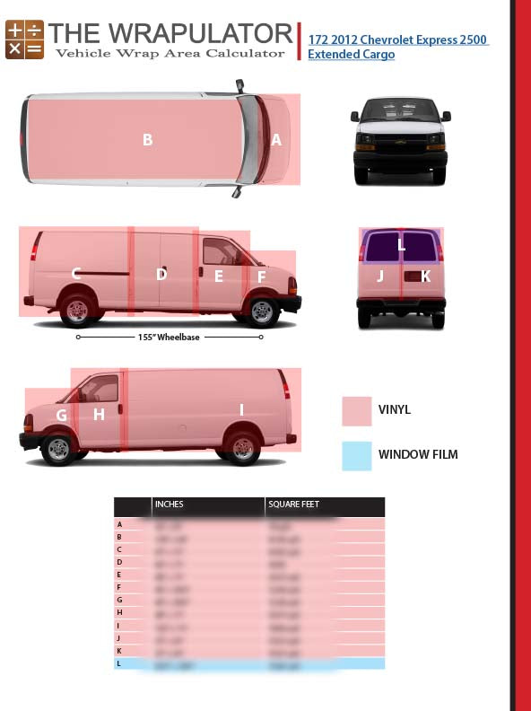 2012 Chevrolet Express Cargo 2500 1WT Extended 155