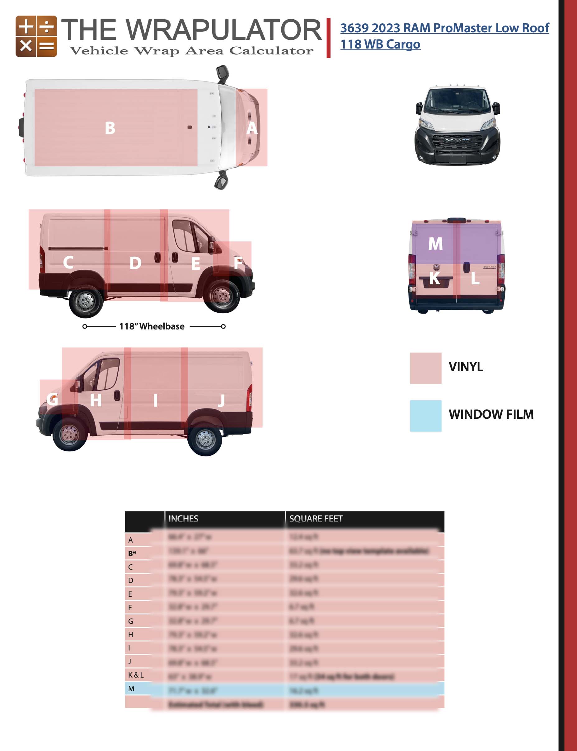 2023 RAM ProMaster Low Roof 118" WB 3639 PDF